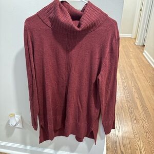 Tribal Women's Cowl Neck Sweater - Deep Red